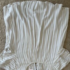 Striped Blouse in Cream and Gray